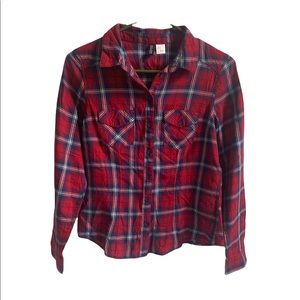 Divided by H&M Plaid Button down shirt size 4